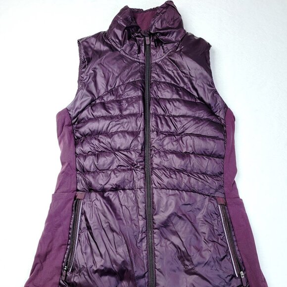Lululemon Women's Plum Purple Down For A Run II Slim Full-Zip Puffer Vest Size 6 - Picture 2 of 7